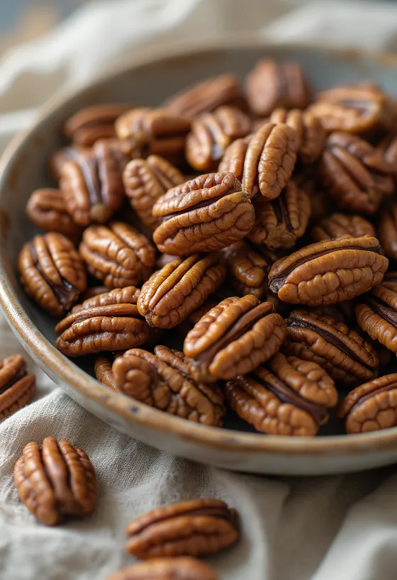 Arra pekan të qëruara në formë natyrale, në nuancë kafe, në sfond të bardhë