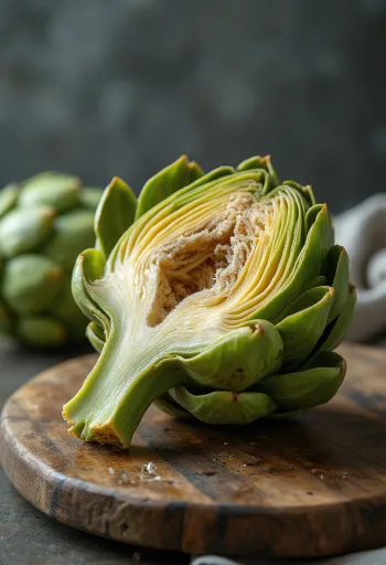 Angjinare e freskët, zemra e brendshme e nevojshme për përgatitje dhe gjethet në detaje