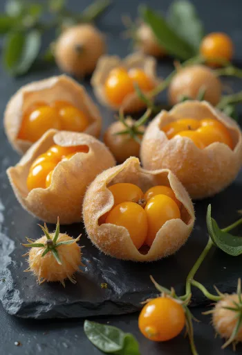 Kokrra të Qershisë së Tokës (Physalis), ngjyrë portokalli e ndezur dhe mbështjellëse si letër