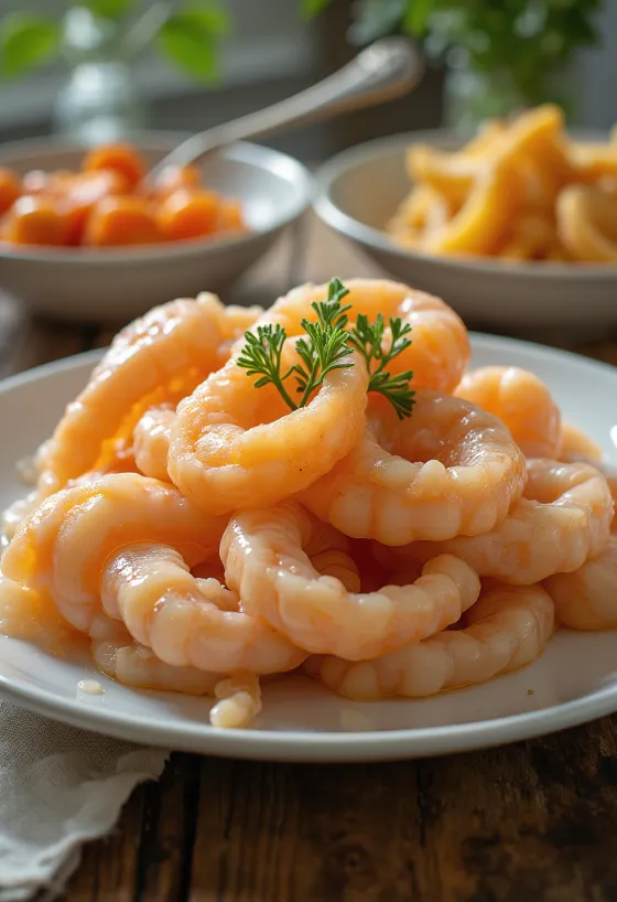 Mish i freskët molusqesh zemër në akull me limon dhe majdanoz