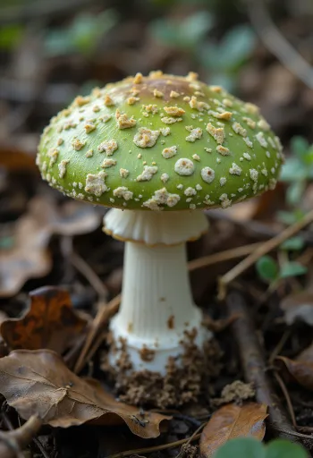 Kërpudha Russula të gjelbra të prera dhe të pastruara në dërrasë kuzhine