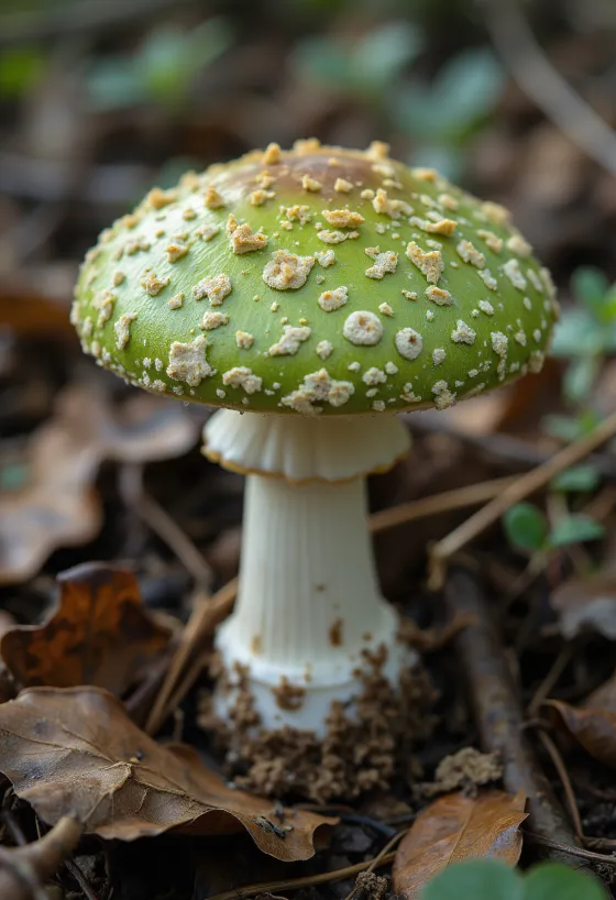 Kërpudha Russula të gjelbra të prera dhe të pastruara në dërrasë kuzhine