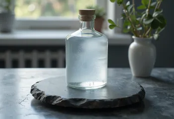 Shishe dhe gotë vodka e pastër, me grurë, patate dhe akull