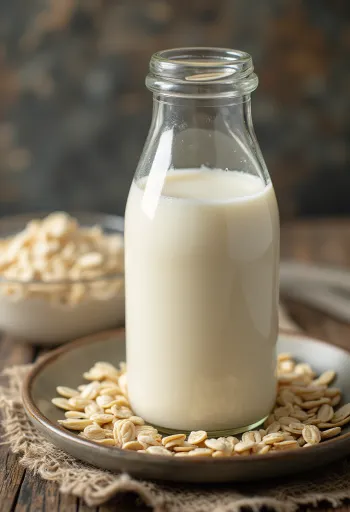 Qumësht tërshëre në gotë, me tërshërë në tas dhe të shpërndarë