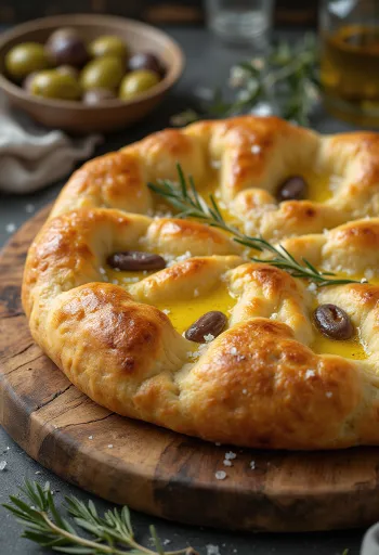 Pizza Focaccia me kripë dhe vaj ulliri nga Liguria