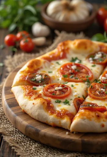 Pizza ai Pomodori Secchi me domate të thara dhe djathë