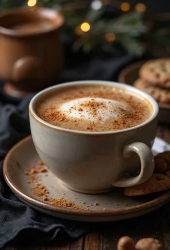 Latte me shije biskotash xhinxheri e shërbyer e freskët