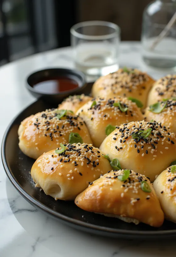 Fokaçe japoneze me uasabi dhe susam