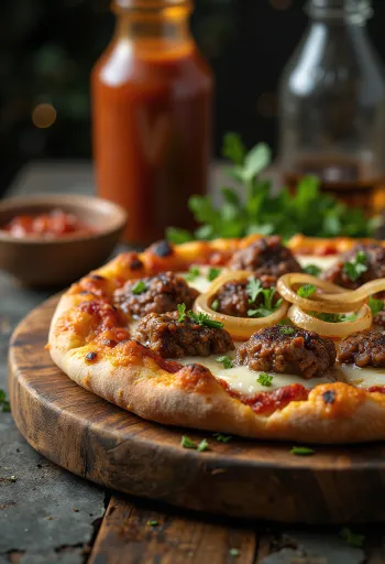 Pizza Kenyan Nyama Choma e servirur