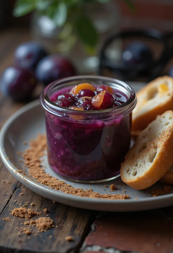 Salcë kumbulle dhe portokalli e servirur