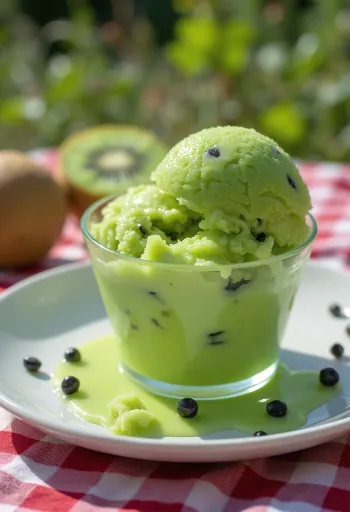 Sorbet kivi i bërë në shtëpi, ëmbëlsirë freskuese