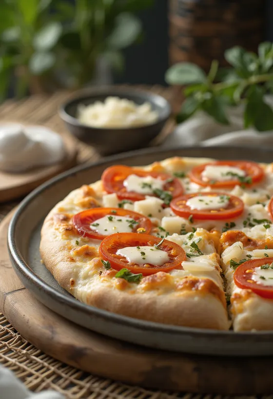 Pizza al Mascarpone me borzilok dhe parmixhan