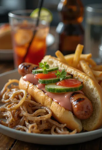 Hot Dog me Recetë Sekrete i servirur