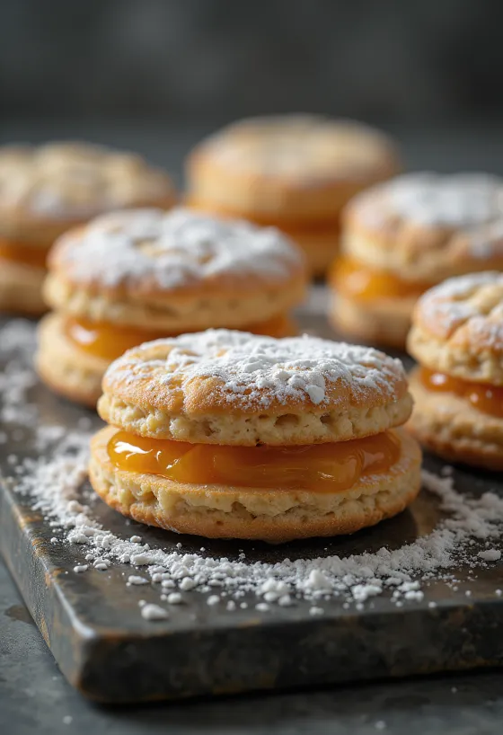 Biskota linzer me tërshërë dhe portokall të servirura