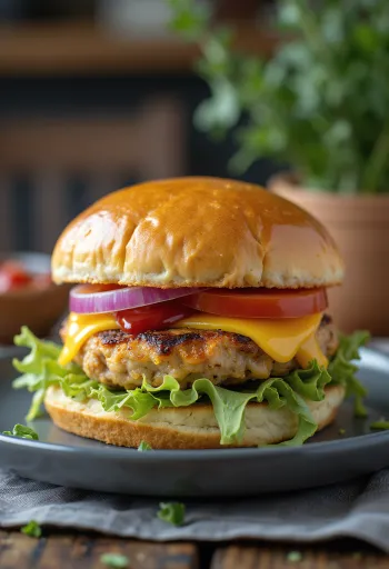 Burger gjeldeti i servirur