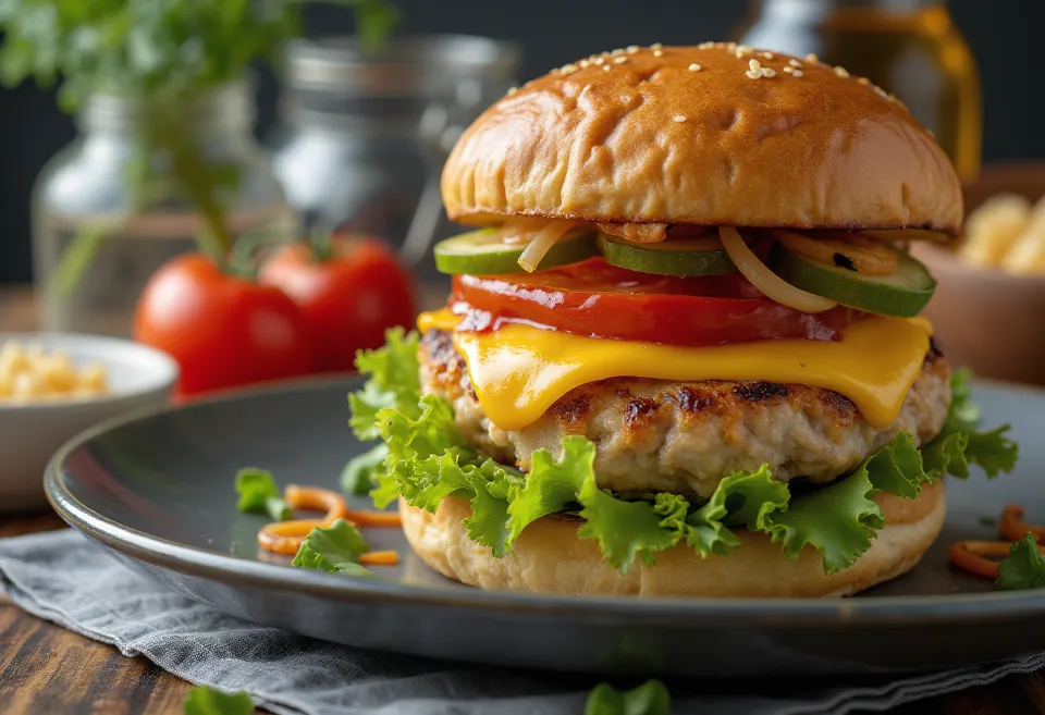 Burger gjeldeti i servirur