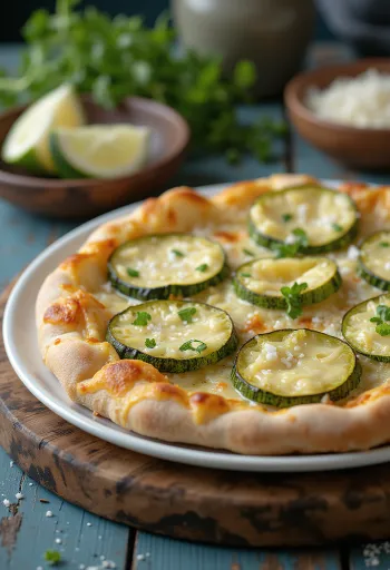 Pizza al Zucchini me kungulleshka dhe djathëra
