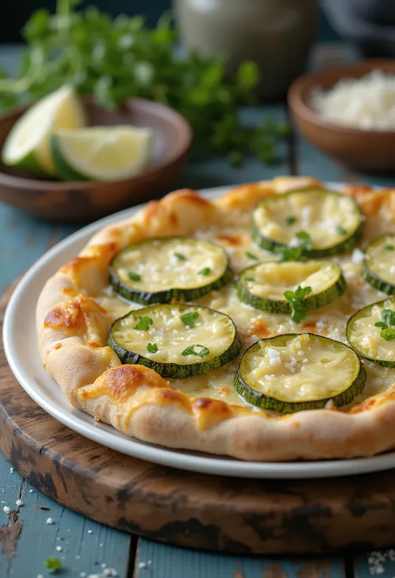 Pizza al Zucchini me kungulleshka dhe djathëra