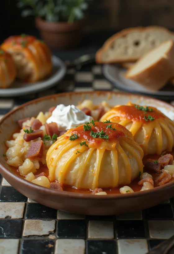 Sarma, dollma rumune me lakër e shërbyer