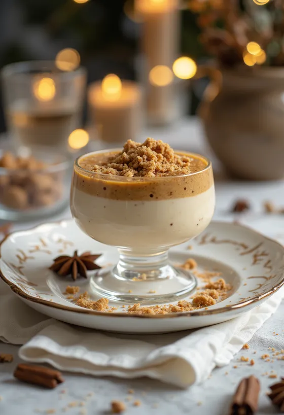 Panna cotta me erëza xhenxhefili e servirur