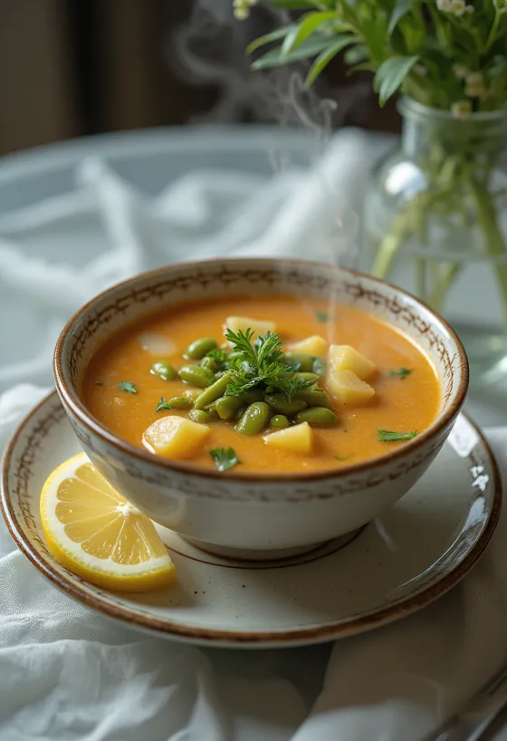 Supë tradicionale Palóc, e përgatitur me bollëk me mashurka, patate dhe mish qengji.