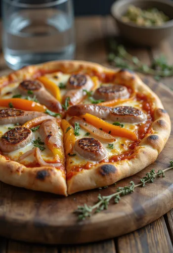 Pizza Viennese me sallam austriak, spec dhe mozzarella