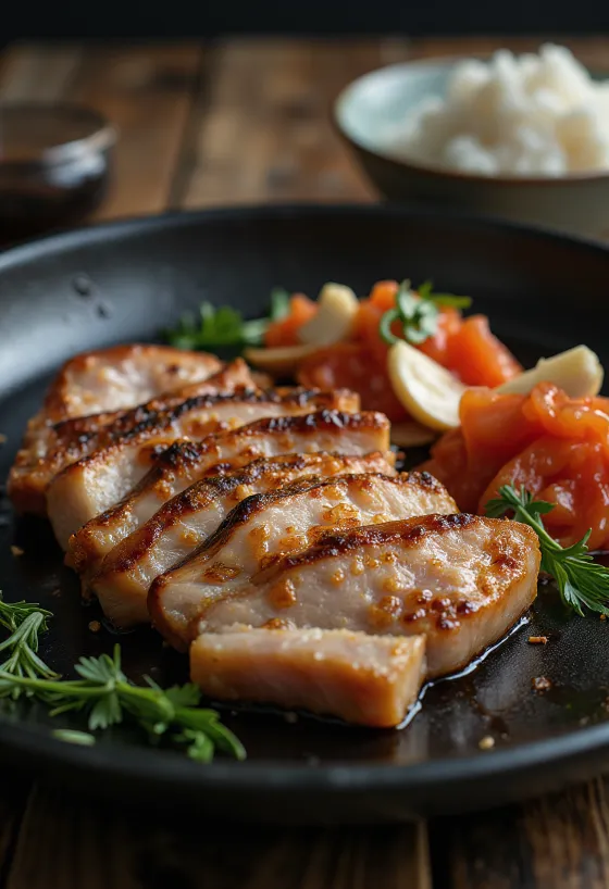 Samgyeopsal bark derri korean i shërbyer