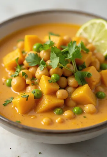 Kerri vegan me qumësht kokosi dhe perime
