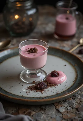 Panna cotta me shije ponçi e servirur