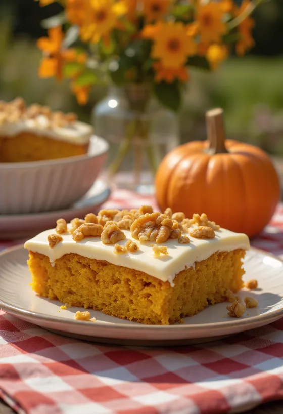 Torta vjeshtore me kungull e zbukuruar me arra të pjekura