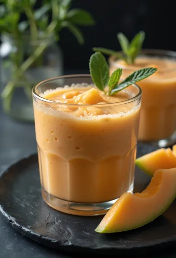 Smoothie me pjepër i shërbyer në gotë