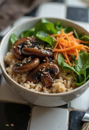 Tas Buddha vegan me kërpudha i shërbyer