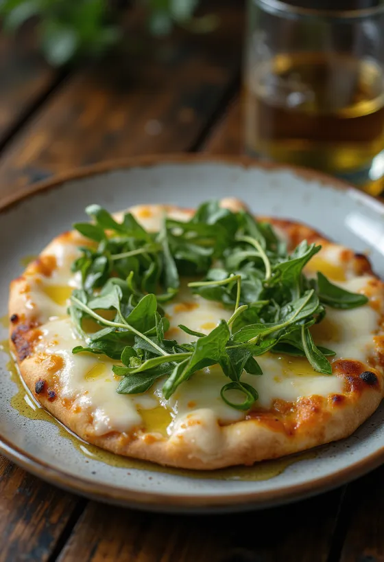 Pica Bianca con Rucola me rukola dhe djathë