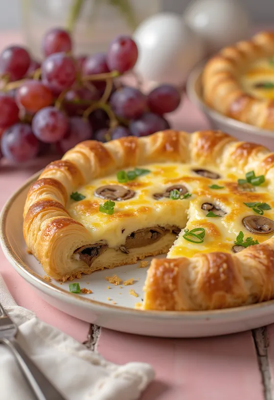 Kish me brumë kruasani i prerë në feta