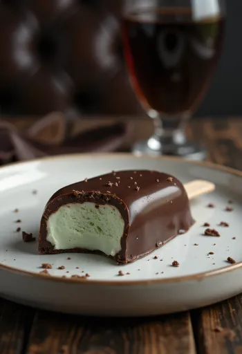 Akullore Magnum Mint e servirur me mbulesë çokollate