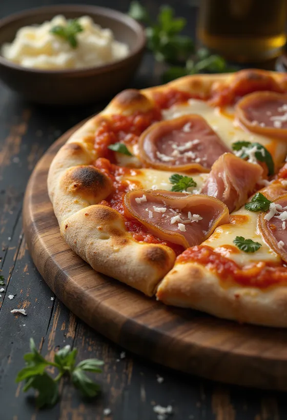 Pica con Pancetta me pançetë dhe djathë
