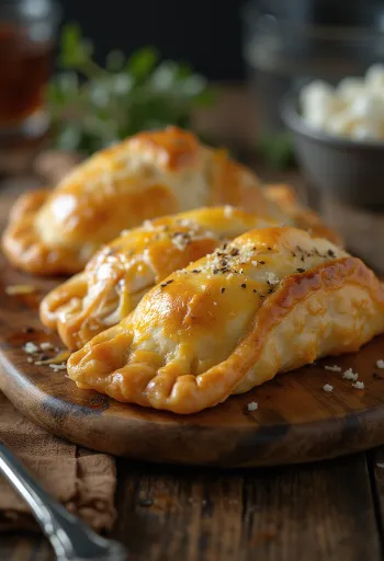 Empanada me pulë e prerë përgjysmë, me mbushje të lëngshme