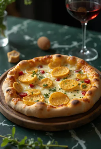Pica Quattro Formaggi me çipsa parmixhani e servirur