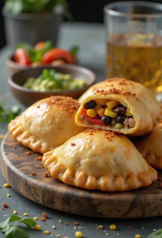 Empanada vegane me mbushje fasulesh të zeza