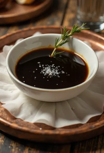 Salcë balsamike me mjaltë dhe rozmarinë e servirur