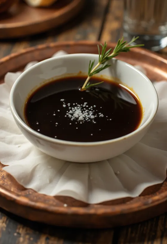 Salcë balsamike me mjaltë dhe rozmarinë e servirur