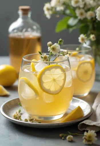 Cider i ftohtë me shtog i shërbyer i freskët në gotë