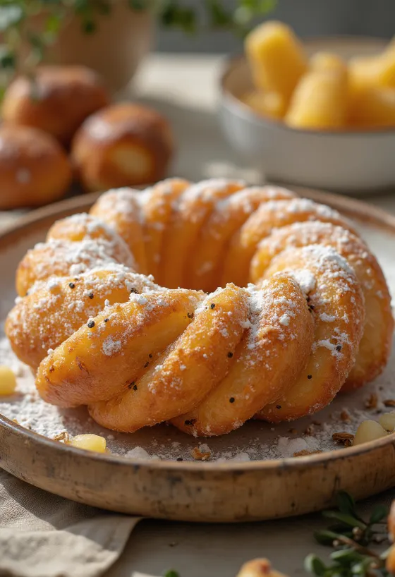 Doughnut me chislic i shërbyer i freskët