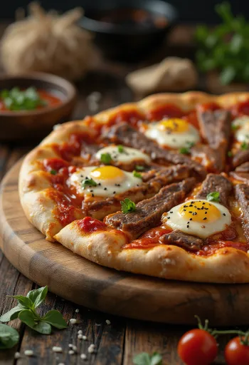 Pica koreane me mish viçi Bulgogi e servirur