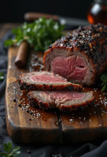 Gjoks viçi BBQ i servirur i copëtuar në fije dhe me patate të skuqura