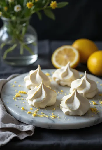 Meringë me Limon të shërbyera në një pjatë