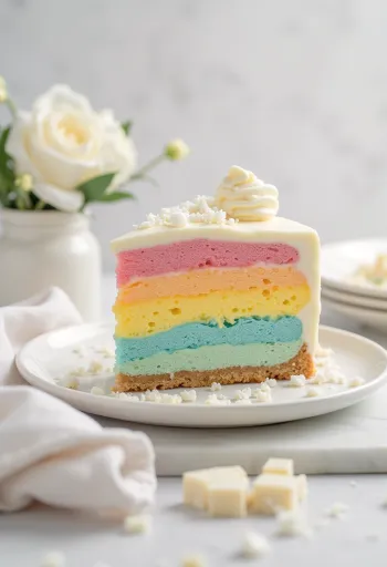 Torta mus ylberi e prerë në feta