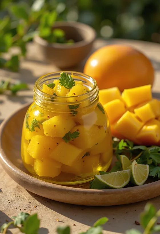 Achar pikant i servirur
