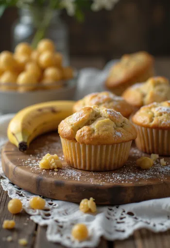 Cupcake me banane e shërbyer