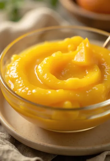 Salcë mango dhe xhinxher ëmbël-thartë e servirur